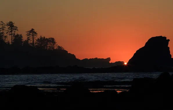 Картинка USA, США, Штат Орегон, State Oregon, Coos Bay, Sunset Bay Beach