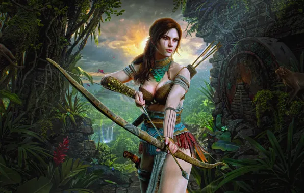 Девушка, Рисунок, Tomb Raider, Арт, Красотка, Секси, Фигура, Lara Croft