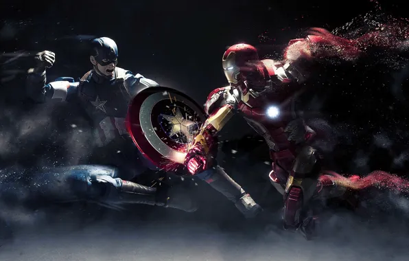 Картинка игрушки, боевые, Iron Man, Captain America, Civil War