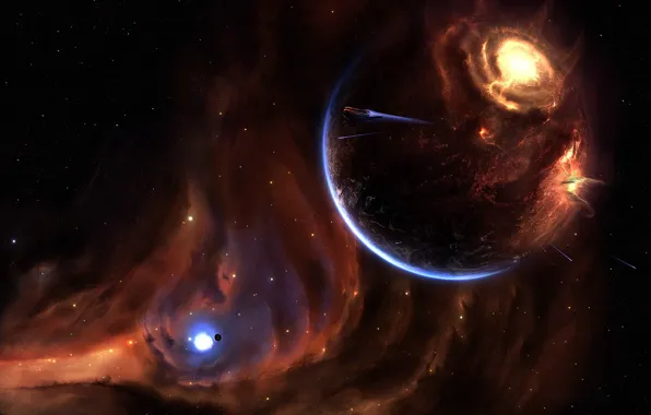 Картинка звезды, взрыв, планета, 157