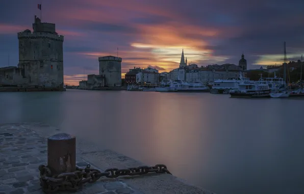 Картинка Франция, вечер, La Rochelle