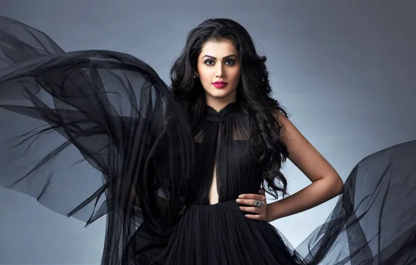 Girl, black, dress, photography, indian, tan, desi, Taapsee Pannu