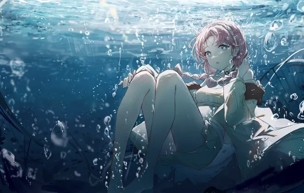 Девушка, под водой, Arknights, Blue Poison