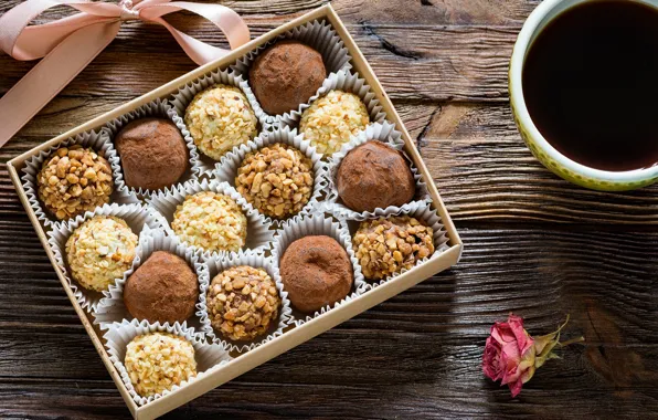 Чай, роза, конфеты, chocolate, candies