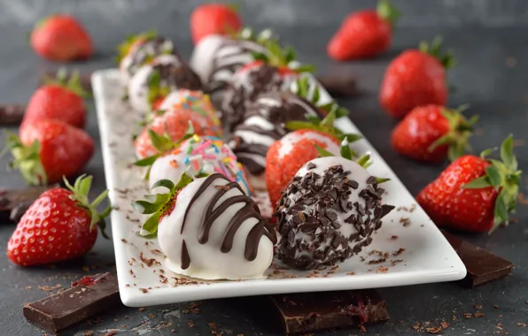 Картинка ягоды, десерт, chocolate, sweet, strawberry, dessert, клубника в шоколаде