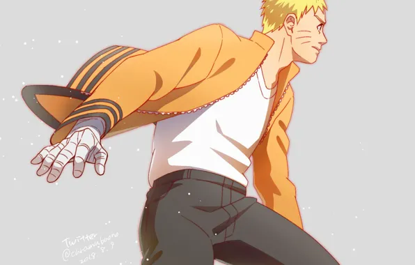 Парень, Наруто, Naruto, стойка, Узумаки Наруто