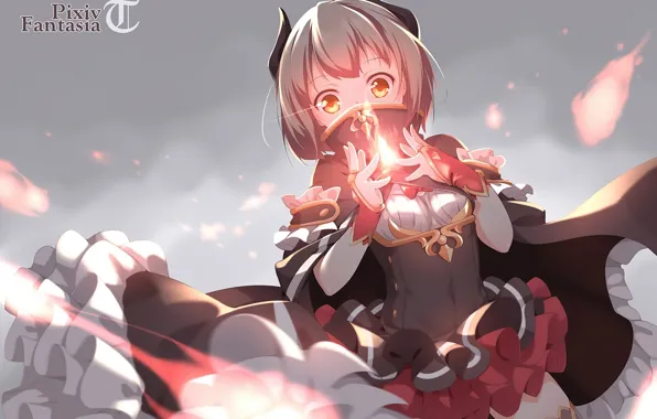 Девушка, свет, аниме, Pixiv Fantasia