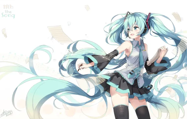 Картинка аниме, арт, vocaloid, hatsune miku, вокалоид, хатсуне мику