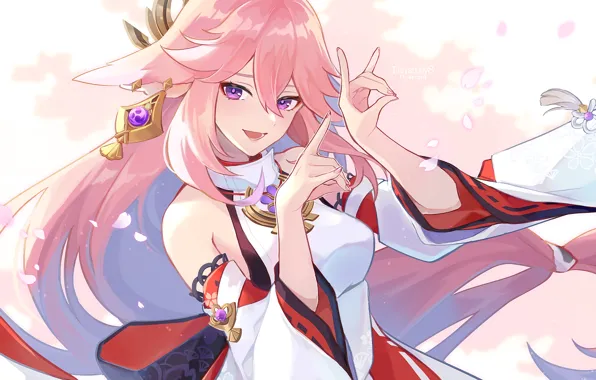 Gadis kawaii, dampak genshin, yae miko genshin impact