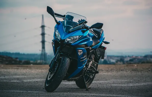 Мотоциклы, Kawasaki, bike, blue