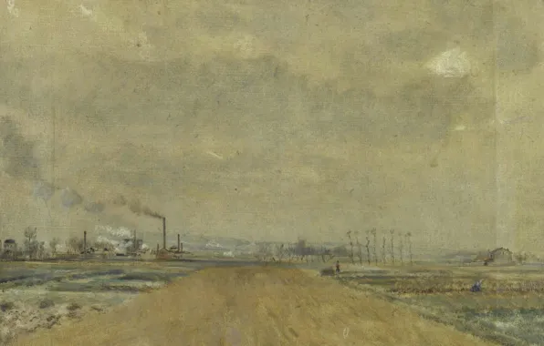 Картина, Jean-Francois Raffaelli, Жан-Франсуа Рафаэлли, Пейзаж Предместья