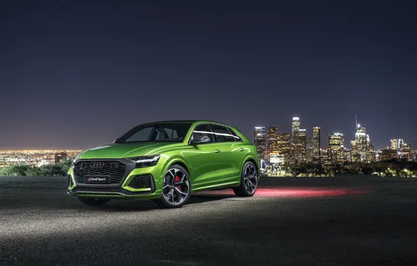Ночь, город, Audi, кроссовер, 2020, RS Q8
