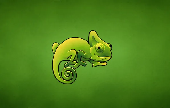 Зеленый, хамелеон, ящер, chameleon