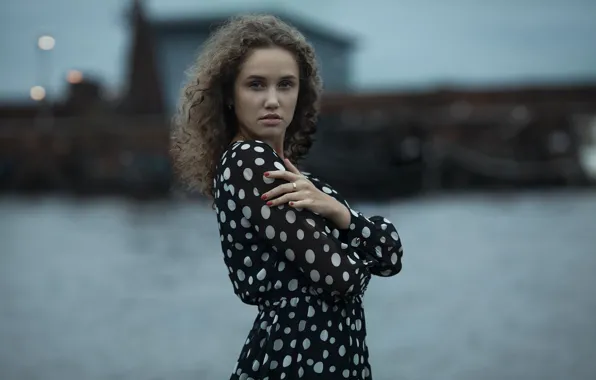 Девушка, платье, шатенка, кудри, маникюр, Юрий Егоров