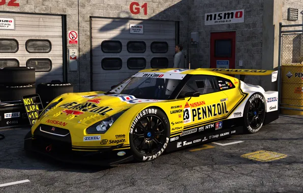 Машина, арт, GTR, Nissan, dangeruss, SuperGT, Pennzoil