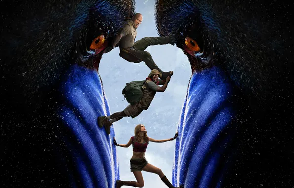 Фэнтези, приключения, постер, Дуэйн Джонсон, Dwayne Johnson, Карен Гиллан, Karen Gillan, Kevin Hart