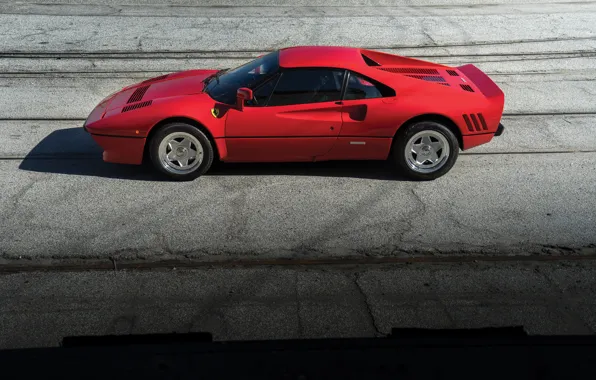 Красный, Ferrari, Red, спорткар, sportcar, GTO, classic, urban