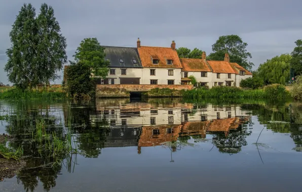 Дом, Англия, мельница, Нортгемптоншир, река Нин, Hardwater Mill