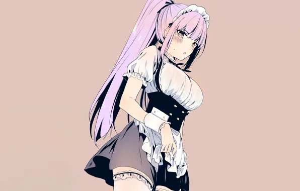 Girl, sexy, thighhighs, pink hair, long hair, boobs, anime, beautiful