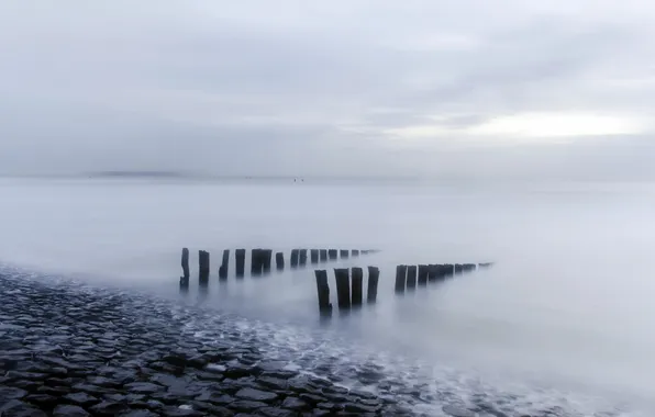 Море, пейзаж, туман