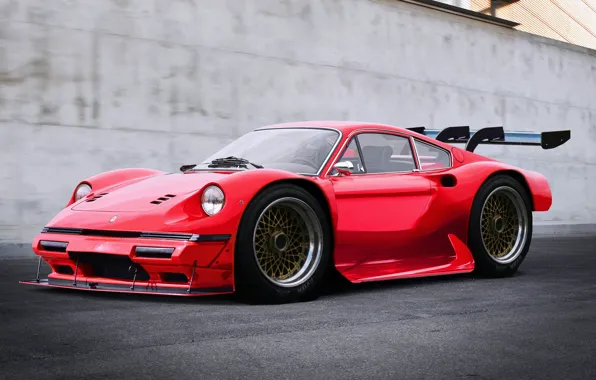 Красный, Авто, Машина, Ferrari, Concept Art, Спорткар, 246 GT, Ferrari Dino