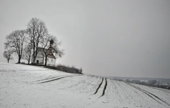 Картинка зима, снег, храм