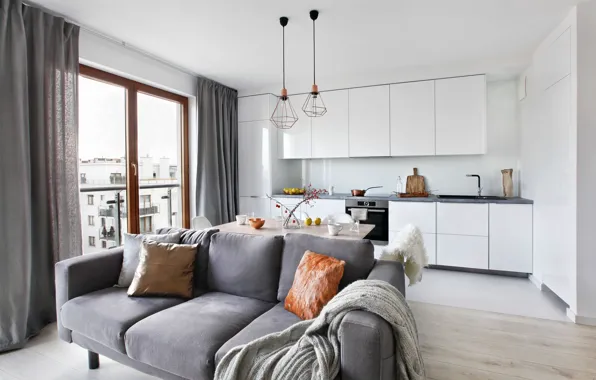 Интерьер, жилая комната, Scandinavian apartment