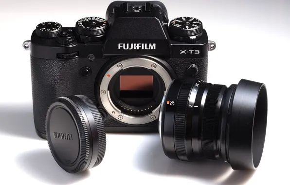 Картинка фотоаппарат, объектив, Fujifilm, системный, X-T3