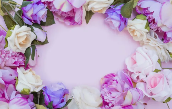 Цветы, фон, розы, розовые, бутоны, pink, flowers, background