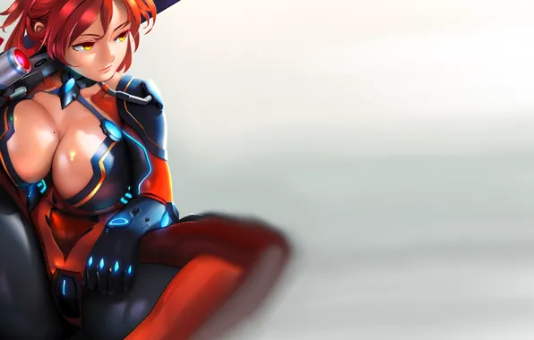 Gun, hot, sexy, boobs, anime, breasts, babe, oppai