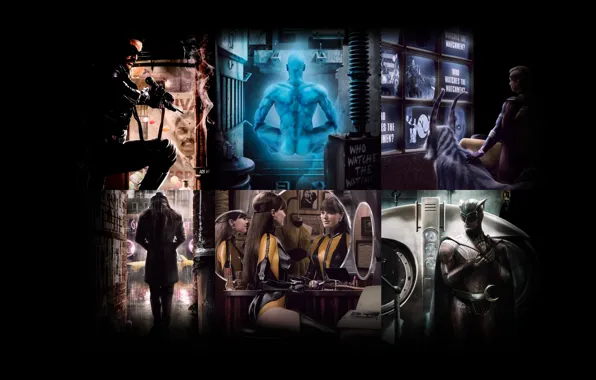 Картинка Watchmen, Jeffrey Dean Morgan, comedian, nite owl, ozymandias, silk spectre, Rorschach, Jackie Earle Haley