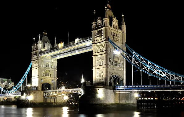 Мост, река, лондон, вечер, london, темза, тауэрский мост, tower bridge