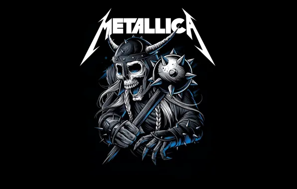 Минимализм, Музыка, Череп, Логотип, Арт, Рок, Metallica, Скелет