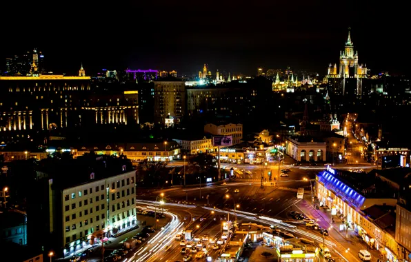Ночь, Москва, Россия, Russia, night, Moscow