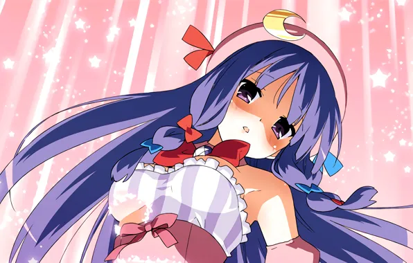 Girl, sexy, cleavage, blouse, long hair, boobs, anime, beautiful