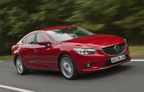 Красный, скорость, Авто, Mazda, седан