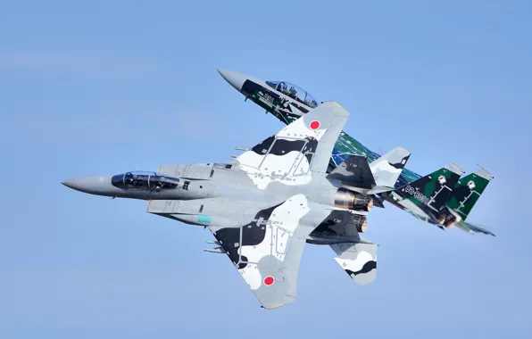 Картинка истребители, Mitsubishi, полёт, F-15DJ