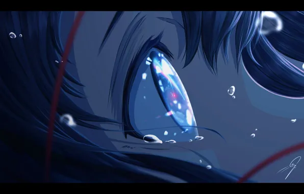 Девушка, капли, Your Name., Mitsuha Miyamizu