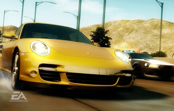 Картинка скорость, полиция, погоня, Porsche, Need for Speed Undercover