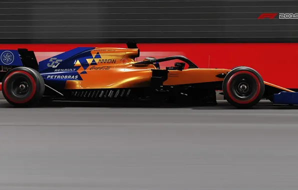 Скорость, трасса, гоночный автомобиль, F1 2019, Mclaren MCL34