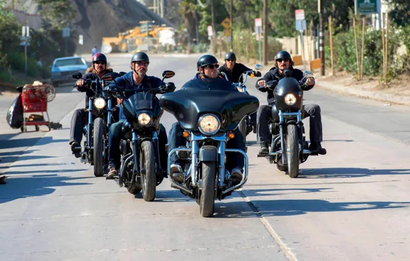 Дорога, байкеры, мото, sons of anarchy, SOA