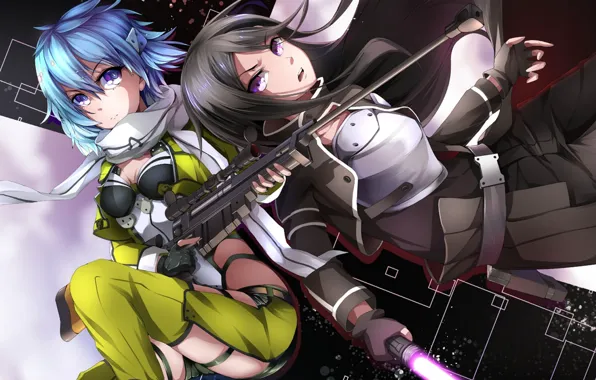 Sword, game, anime, pretty, sniper, asian, lightsaber, rifle