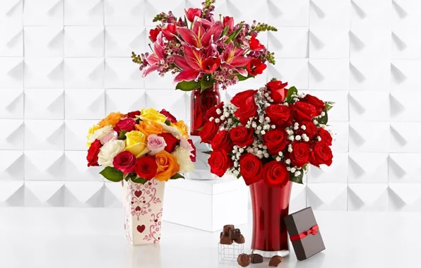 Картинка цветы, букеты, вазочки