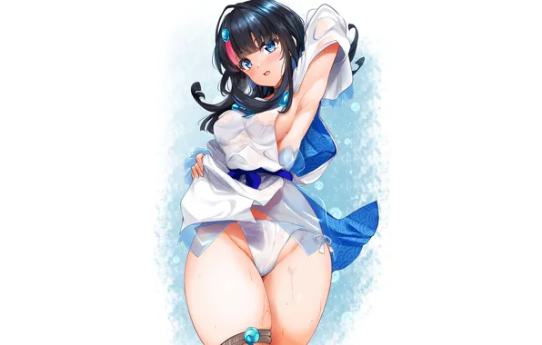 Girl, sexy, lingerie, cleavage, panties, long hair, boobs, anime