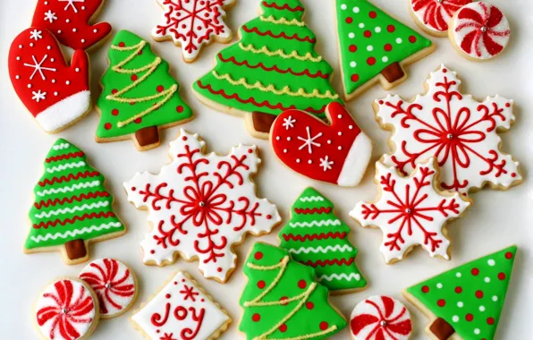 Картинка зима, праздник, еда, печенье, winter, holiday, cookie, biscuits