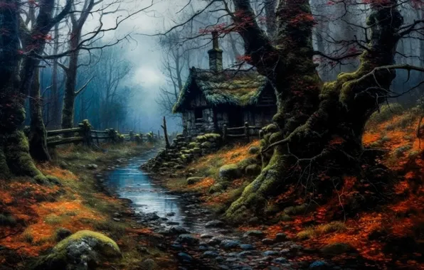 Пейзаж, природа, вид, цифровое искусство, ИИ-арт, нейросеть, искусство искусственного интеллекта