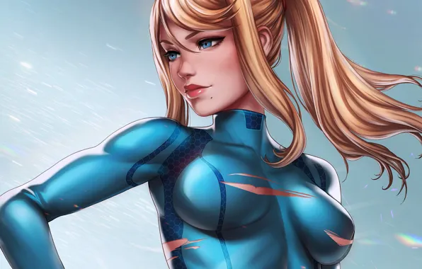 Картинка blue, blue eyes, Metroid: Zero Mission