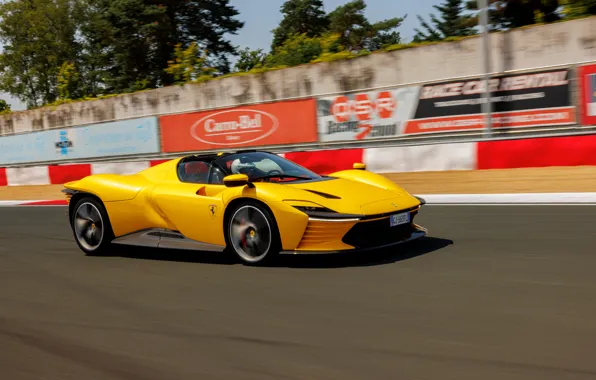 Скорость, трасса, Ferrari, суперкар, supercar, феррари, yellow, speed