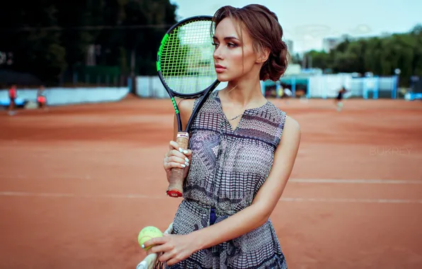 Мяч, Девушка, ракетка, теннис, корт, Kirill Bukrey, Анна Голуб