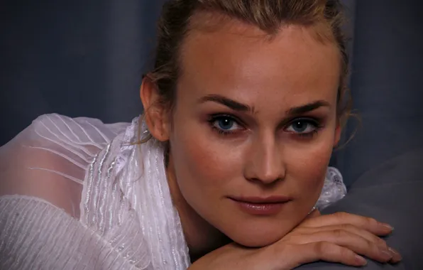 Взгляд, лицо, актриса, блондинка, Diane Kruger, Диана Крюгер